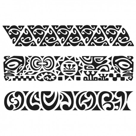 Tatoo temporaire bracelets Maorie x 3