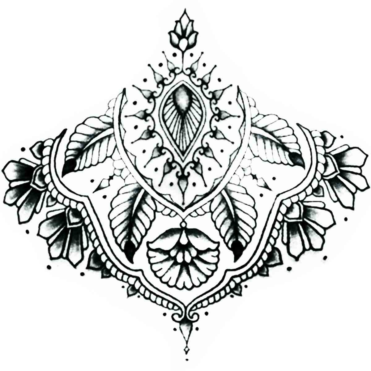 Tattoo temporaire Mandala "sous poitrine" N°4