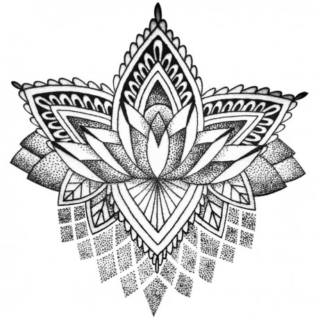 Tattoo temporaire Mandala Lotus Stylisé