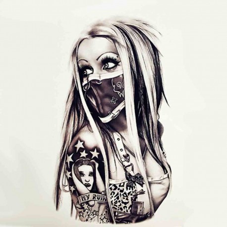Tattoo temporaire Femme Masquée