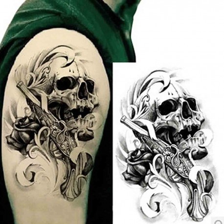 Tattoo temporaire "Skull Pistolero"