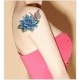 Tattoo temporaire "Fleurs bleues et papillons"