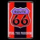 Plaque Métal Vintage Route 66 "Feel the Freedom"