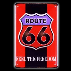 Plaque Métal Vintage Route 66 "Feel the Freedom"