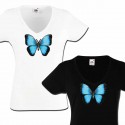 Tshirt papillon Morpho en relief